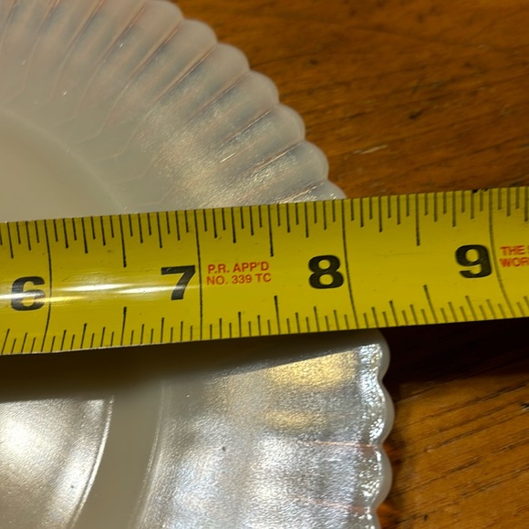 1930’s MacBeth Evans monax petalware 8” translucent uranium glass lot (5) plates - Picture 7 of 7